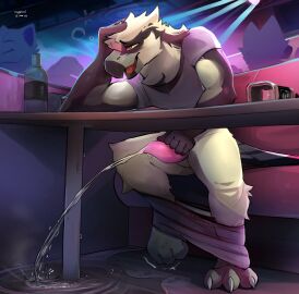 2025 accipitriform anthro anthro_only avian beak biped bird black_body blush bodily_fluids bottle bottomwear bottomwear_down brown_body bubble claws clear_urine clothed clothing container digital_media_(artwork) drunk drunk_bubble erection feathers genital_fluids genitals grey_beak group hi_res male multicolored_body nopetrol osprey pants pants_down partially_clothed peeing penis public public_exposure raumsk shirt sitting solo_focus substance_intoxication t-shirt tail tail_feathers tan_body tapering_penis toe_claws topwear urination urine urine_pool urine_stream watersports