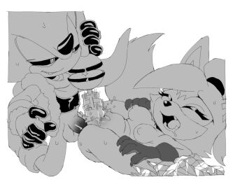 anal anal_sex balls black_eyes bodily_fluids breasts canid canine canis closed_eyes clothing cum fan_character female footwear genital_fluids genitals gloves greyscale handwear horn ice idw_comics idw_publishing jacket junktail lizard male male/female mammal midmelt monochrome nude open_mouth penetration penis reptile scalie sega sex sex_toy simple_background socks sonic_(series) sonic_the_hedgehog_(comics) sonic_the_hedgehog_(idw) sonic_the_hedgehog_(series) spread_legs spreading straight sweat tail topwear trapped vibrator wand_vibrator whisper_the_wolf white_background wolf