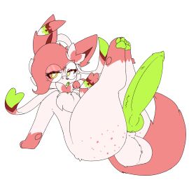 2024 alpha_channel animal_genitalia anus ass balls big_ass big_butt digital_media_(artwork) eeveelution eyewear fan_character femboy feral freckled_butt freckles fur gay gay_anal gay_male gay_sex generation_6_pokemon genitals glasses green_eyes green_pawpads green_penis green_tongue hi_res homosexual homosexual_male homosexual_sex knot looking_at_viewer male male/male male_only male_penetrated male_penetrating male_penetrating_male nintendo pawpads penis pokemon pokemon_(species) presenting presenting_hindquarters quemetioeres1 rear_view rem_guavez simple_background solo solo_male sylveon tail tongue transparent_background yaoi
