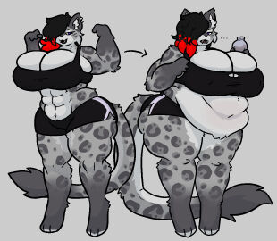 bbw big_breasts breasts cleavage exposed_fat_belly female furry huge_breasts mexifurfoof overweight overweight_female tagme thick_thighs weight_gain wide_hips