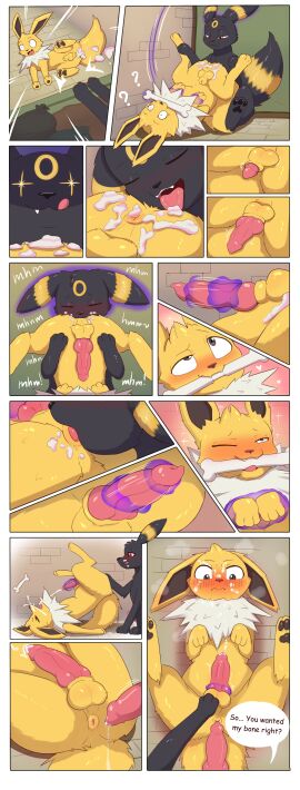 absurd_res anal animal_genitalia anus balls becoming_erect blush bodily_fluids bone canine_genitalia comic cum cumshot dakota_(trepidfox) duo eeveelution ejaculation erection feral food food_fetish frezezyk from_front_position generation_1_pokemon generation_2_pokemon genital_fluids genitals hi_res jolteon knot knotted_penis kricket_(trepidfox) lining_up lying male male/male masturbation missionary_position nintendo on_back oral orgasm orgasm_from_rimming pawpads paws penetration penis pokemon pokemon_(species) precum psychic_masturbation psychic_stimulation restrained rimming rimming_male sex spread_legs spreading telekinesis tongue_penetration umbreon yellow_balls