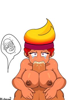 amber_(brawl_stars) blowjob brawl_stars breasts cubocio2_(artist) el_primo_(brawl_stars) female paizuri titfuck titjob