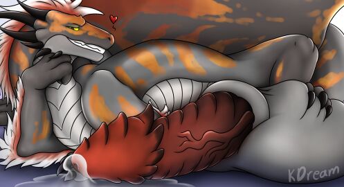 animal_genitalia balls big_balls big_penis bodily_fluids claws dragon erection feral genital_fluids genitals hi_res horn huge_balls huge_cock hyper hyper_balls hyper_genitalia hyper_penis karthis_(redtint) kinkydream leaking_precum male membrane_(anatomy) membranous_wings mythological_creature mythological_scalie mythology penis precum scalie solo wings