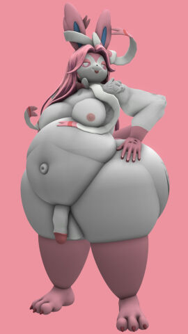 bbm big_penis chubby eeveelution furry huge_cock hyper_belly kingofthekabuto male overweight penis pokemon pokemon_(species) queenofthekabuto sylveon tagme