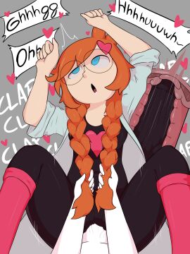 braided_hair clothed clothed_sex clothing confusedsabron eyewear female forced_in_fabric fucked_through_clothes glasses hair_pull hair_pulling internal_view labcoat missionary_position onomatopoeia penetration_through_clothes penny_crygor pov round_glasses sex_through_clothes sex_through_clothing warioware