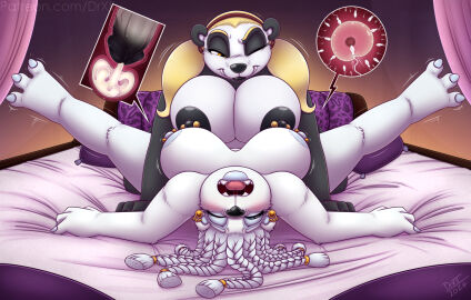 1futa 1girls anthro bear bed bedroom big_breasts bodily_fluids breasts claws cum cum_in_pussy cum_inside delete digital_media_(artwork) drxii duo duplicate ear_piercing female fur furniture futa_on_female futanari genital_fluids genitals giant_panda huge_breasts impregnation internal intersex intersex/female intersex_penetrating mammal missionary missionary_position nipple_piercing nipples nude nukki_snowpaw ovum penetration penile penis piercing polar_bear pussy sex shi-niss sperm_cell ursine vaginal_penetration white_body white_fur x-ray_view
