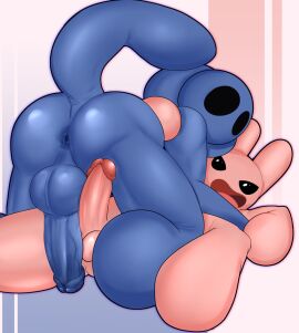 anthro balls big_penis bunny_maloney bunny_maloney_(character) duo empty_eyes foreskin frotting gay genitals jean-francois lagomorph leporid looking_at_viewer male male/male male_only mammal marvinmacavity penis rabbit tagme uncircumcised uncut unknown_species