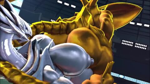 3d_(artwork) 3d_animation anal anal_sex animated anthro ass balls biceps big_breasts big_butt big_penis blue-eyes_white_dragon blue_eyes breasts bubble_butt claws cowgirl_position curvy_figure digital_media_(artwork) dominant dominant_intersex dragon duel_monster duo erection european_mythology feathered_wings feathers from_front_position genitals gynomorph gynomorph/gynomorph intersex intersex/intersex konami muscular muscular_intersex muscular_thighs mythological_creature mythological_scalie mythology nipples no_sound nude on_bottom on_top open_mouth penetration penile penis power_bottom rayhuma rear_view red_eyes scalie sex short_playtime source_filmmaker_(artwork) tagme tail tail_wrapped teeth the_winged_dragon_of_ra thick_thighs triceps video voluptuous western_dragon white_body wide_hips wings yellow_body yu-gi-oh!