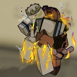 2boys amber_eyes anal_sex artist_name balls blocky_body blush crown cumming cumming_from_anal_sex cumming_while_penetrated digital_media_(artwork) duo ejaculation fire gay genital_fluids genitals glowing_eyes gluttony_(minus_elevation) gold golden_eyes greed_(minus_elevation) held_by_arms held_up humanoid jewelry male male/male male_only minus_elevation motion_lines nottealusion partially_clothed penis pumpkin questionable_consent restrained roblox roblox_game robloxian self_upload sex shivering simple_background standing stomach_acid suit_and_tie sweat sweatdrop tagme testicles watermark yellow-eyed_male