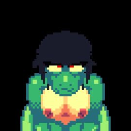 animated anthro big_breasts black_hair bodily_fluids breasts bubble countershade_torso countershading cum cum_bubble cum_bubbles cum_drip cum_from_mouth cum_from_nose cum_in_mouth cum_in_nose cum_inside cum_on_breasts cum_on_face cum_on_penis cumshot deepthroat digital_media_(artwork) dripping duo ejaculation fellatio female genital_fluids genitals green_body hair jimothy_dickerman kneeling lizard looking_at_viewer looking_up male male/female nipples oral oral_penetration penetration penis pixel_(artwork) pixel_animation pov_blowjob red_eyes reptile sally_(jimothy_dickerman) scalie transparent_background vein veiny_penis