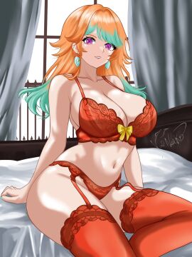 1girls 2d ass bed bedroom big_ass big_breasts big_butt boobs_bigger_than_head breasts breasts_bigger_than_head earrings female ginger ginger_hair hololive hololive_english hololive_myth large_breasts lingerie lingerie_only orange_hair purple_eyes smile smile_at_viewer smiling_at_viewer tagme takanashi_kiara thick_ass thick_thighs thighhighs thighs thighs_bigger_than_head valneeko virtual_youtuber voluptuous voluptuous_female