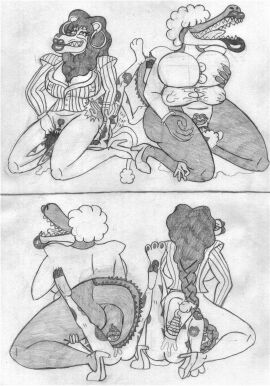 alligator anthro ass big_breasts big_lips bottomless breasts cabbit cougar cullo cum cunnilingus facesitting feline female femdom forced_facesitting forced_oral francesca_badassano gator glasses kiss_marks kisses lion lioness lipstick luhyzi mane martha_lovebottom older_female open_mouth rabbit sheep suit tailjob tamo_d’cabat thebrokeartist