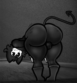 1boy ass backsack balls ballsack bendy bendy_and_the_ink_machine big_ass big_butt black_eyes bluemannsfw fat_ass fat_butt huge_ass huge_butt looking_back male male_only solo tail thick_ass thick_butt