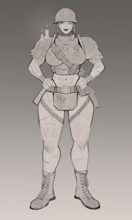 1girls astra_militarum black_and_white female female_only guardswoman_(warhammer_40k) imperial_guard imperium_of_man purity_seal scar scars solo solo_female stuuuuh warhammer_(franchise) warhammer_40k