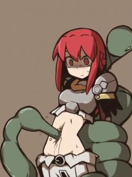 1boy creature cum_from_navel defeated drooling eyes_wide_open female groan moaning monster navel_fetish navel_fuck navel_penetration navel_sex nns_(sobchan) restrained swallowing sweat tentacle tentacle_in_navel tentacle_penetration tentacle_sex wide_eyed