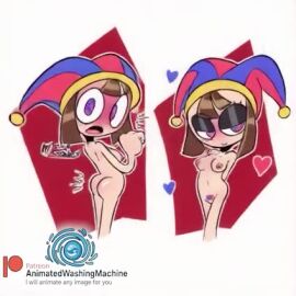 1girls 2d 2d_artwork areolae artist_signature ass blush breasts brown_hair completely_nude completely_nude_female dyed_pubic_hair embarrassed embarrassed_nude_female female female_nudity female_only first_porn_of_character first_porn_of_franchise glitch_productions gooseworx hat heart hearts_around_body jester jester_cap jester_girl jester_hat jester_outfit looking_at_viewer medium_breasts monica_moneybell multicolored_eyes multicolored_pubic_hair nipples nude nude_female nudity pomni pomni_(the_amazing_digital_circus) pussy simple_background tagme the_amazing_digital_circus uncensored video