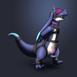 absurd_res accessory animal_genitalia ankle_cuffs anthro blindfold bodily_fluids bondage bound cock_ring cock_ring_in_slit collar cuff_(restraint) cum dragon drooling enchanted enchanted_gear enchanted_item erection european_mythology feirune female_(lore) forced_erection gag gagged genital_fluids genital_slit genitals hands_behind_back harness hi_res jewelry leaking_cum leaking_precum leather loonertick magic male mythological_creature mythological_scalie mythology open_mouth penis_accessory penis_jewelry precum restraints ring_gag rule_63 saliva scalie so_i'm_a_spider_so_what? solo steel_collar that_time_i_was_reincarnated_as_a_spider womb_tattoo wyrm_(dragon)