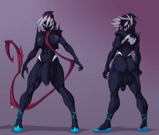 1futa abs big_breasts breasts flaccid futa_only futanari gwen_stacy gwenom huge_cock intersex large_breasts marvel marvel_comics muscular muscular_futa nude penis solo solo_futa standing symbiote tacticoolmofo