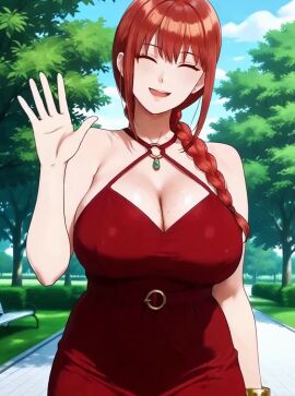 ai_generated bigboobs chainsaw_man dress makima_(chainsaw_man) redhair tagme video