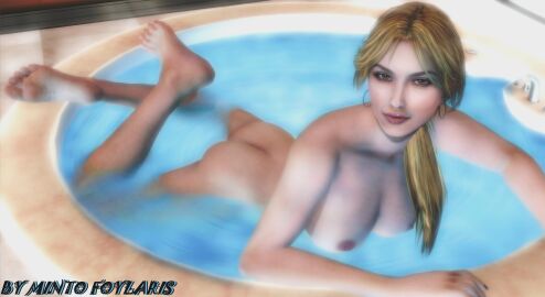 3d alluring ass blonde_hair breasts butt feet female jacuzzi jennifer_willis mintofoularis naked nude splatterhouse