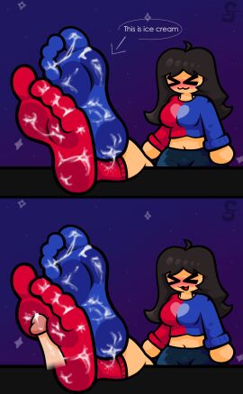 cum_on_feet feet feet_focus feet_on_penis feet_together feet_up female female_only foot_fetish foot_focus footjob male oc original panels penis salked