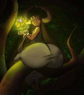 ass background big_ass cookie_run femboy femboy_focus gay justekip looking_at_viewer male male_only massive_ass millennial_tree_cookie sitting smirk tight_clothing tree