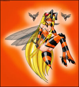 1girls bee bee_girl bishoujo_senshi_sailor_moon brainwashing breasts clothing elbow_gloves female female_only high_heel_boots high_heels hypnosis insect_abdomen insect_wings leotard minako_aino mind_control orange-tinted_eyewear rosvo sailor_venus small_breasts solo sting stockings tech_control thigh_boots tinted_eyewear visor