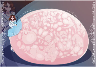 belly_expansion big_belly blue_skirt brown_hair chubby chubby_female expansion fat_female female female_focus female_only hyper hyper_belly long_hair makeup oral_vore original original_character piercing piercings pink_eyes predator predator/prey prey prey_in_stomach prey_outline princess skirt soft_vore solo solo_female solo_focus stomach_bulge visible_bulge vore vore_belly yumi_mi