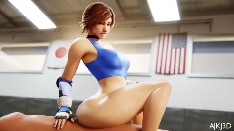 1boy 1girls 3d 3d_animation ajkj ambiguous_penetration american_flag animated biting_own_lip blender_cycles bottomless bouncing_breasts breasts brown_hair choker covered_breasts cowgirl_position edit edited elbow_gloves female fingerless_gloves gloves indoors japanese_flag kazama_asuka large_breasts latinafterdark male medium_hair namco raptoraudiosfx rinkegato sex sound straight tagme tekken tekken_8 video voice_acted