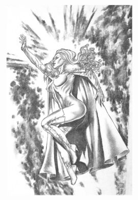 black_and_white breasts emma_frost female female_only gene_espy hellfire_club marvel marvel_comics mutant_(marvel) nipples nude nude_female traditional_art traditional_media_(artwork) white_queen x-men