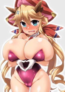 blonde_female blonde_hair breast_grab breasts female large_breasts pussy