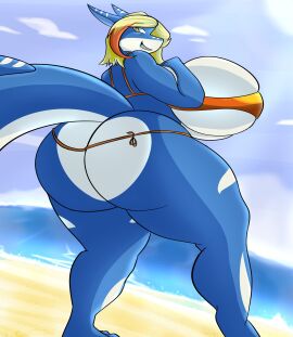 1girls 2020s 2023 2024 2d 2d_(artwork) :) anthro anthro_only ass ass_cleavage bandeau beach big_ass big_breasts bikini bikini_top blonde_hair breasts ch0c0novawaffle ear female female_focus female_only furry furry_only hi_res highres hips hyper hyper_breasts large_ass large_breasts long_ears looking_at_viewer looking_back marine nova_(ch0c0novawaffle) outdoors practically_nude round_ass sand scalie shark short_hair sideboob skindentation smile solo solo_female solo_focus sunny tail thick_tail water wide_hips
