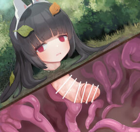 bar_censor blue_archive censored futanari handjob intersex miyu_(blue_archive) monophallia more_at_source penis penis_neck penis_transformation stuck_in_floor sutekadayo tentacle transformation unusual_anatomy unusual_anatomy_placement unusual_genitalia_placement unusual_penis_placement what