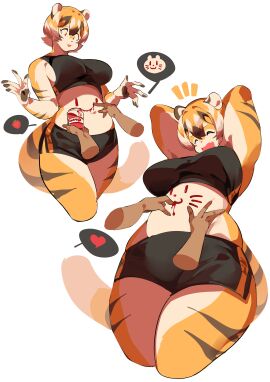 big_breasts breasts chubby cleavage feline female furry huge_breasts mx99926 tagme thick_thighs tiger tiger_girl wide_hips