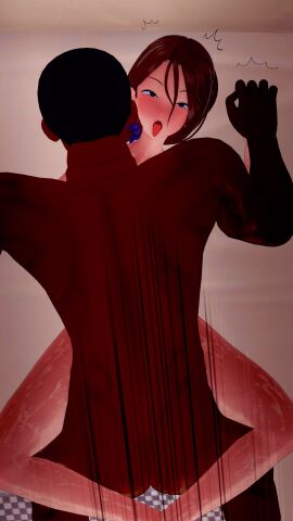 1boy 1girls 3d breasts dark-skinned_male dark_skin female interlocked_fingers interracial koikatsu kokujin_no_tenkousei_ni_ane_o_ntr-ru large_breasts male mori_kaede_(terasu_mc) motherly_cuckold netorare nude overman sex