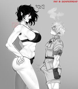 1boy 1girls alucard_(hellsing) ass big_breasts big_penis black_hair blonde_hair blush blushing boner bra breasts bush bushy_pubes busty cry_ptidd english_text erection erection_under_clothes fangs female flushed flushed_face flustered flustered_male genderswap_(ftm) genderswap_(mtf) hairy hairy_armpits hairy_arms hairy_legs hairy_pussy hand_on_hip happy_trail hard_on hellsing hellsing_ultimate kinktober kinktober_2025 lace large_breasts lingerie male mature mature_female milf monochrome muscular muscular_male older_female older_female_and_younger_male panties penis pointy_ears pubic_hair pubic_hair_peek pussy red_eyes rule_63 sagging_breasts saggy_breasts seras_victoria shorter_male skindentation squished_breasts standing straight stretch_marks tall_female taller_female underwear unimpressed vampire vampire_girl