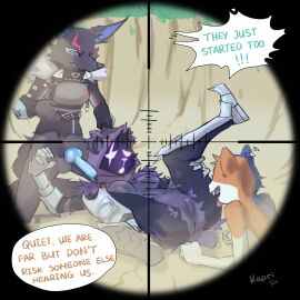 absurd_res anthro bear blue_penis canid canine clothed clothing domestic_cat epic_games felid feline felis female female/female fortnite futanari genitals group hi_res highwire_(fortnite) imminent_sex intersex intersex/female kapri knot knotted_penis male mammal meow_skulls meow_skulls_(fortnite) nude pack_leader_(warriors) pack_leader_highwire partially_clothed penis raven_team_leader trio voyeur voyeur_pov