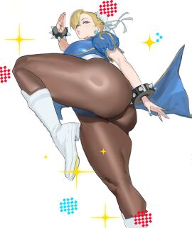 ass big_ass blonde_hair chun-li_(cosplay) cosplay crossover female hintobento mario_(series) nintendo princess_peach street_fighter tagme thick_thighs