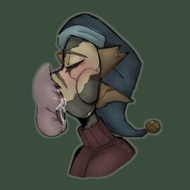 anonymous_male balls ballsurfing blowjob blush broken bust_portrait closed_eyes eclipse_(fnaf) fellatio five_nights_at_freddy's five_nights_at_freddy's:_security_breach fnaf genitals male night_cap oral oral_penetration penetration penile penis penis_in_mouth plumjuicehd ruin_eclipse_(sun_and_moon_show) sex side_view simple_background sun_and_moon_show sun_rays sweater tongue tongue_out tongue_out_blowjob visible_cum