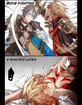 2boys anal_sex backshots bent_over fighting gay honkai:_star_rail male male_only muscular muscular_bottom mydei_(honkai:_star_rail) phainon_(honkai:_star_rail) red_tattoo tagme tattoo whimpering yaoi