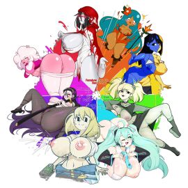 8girls ass big_breasts black_hair blonde_hair blue_eyes blue_hair breasts candy clothing color_wheel_challenge cookie cookie_run dusk_(hex_girls) dyed_hair ena ena_(series) endless_inferno fallout female fishnet_legwear fishnet_topwear fishnets freakshow_(endless_inferno) goth hatsune_miku iori_(library_of_ruina) lactation library_of_ruina long_hair medium_hair milk mob_face multiple_females multiple_girls nlindustries no_artist_signature oc original original_character pale_skin pink_diamond_(steven_universe) pink_hair project_moon purple_hair rose_quartz_(steven_universe) scooby-doo short_hair solid_eyes steven_universe thick_thighs tiger_lily_cookie vault_girl very_long_hair vocaloid white_hair