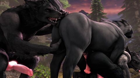 3boys 3d anilingus animal_genitalia animated anthro anus ass assjob balls balls_fondling bestiality bethesda_softworks big_ass big_butt big_penis black_fur buttjob canine canine_penis equine equine_penis feral feral_on_anthro feral_penetrated gay hi_res horse horsecock hot_dogging humanoid imminent_sex knot male male/male male_only mottled_penis no_sound outdoors penis pink_penis rayhuma rimming skyrim swinging_balls swinging_penis the_elder_scrolls tongue twerking twerking_on_dick video werewolf yaoi zoophilia