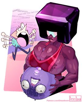 2d 3girls afro alien_girl alien_humanoid amethyst_(steven_universe) ball_(object) beach big_breasts breasts cartoon_network color dark-skinned_female dark_skin dieselbrain female female_focus futa_on_female futanari garnet_(steven_universe) gem_(species) highres holding_back_orgasm huge_breasts intersex large_breasts multiple_females multiple_girls paizuri pearl_(steven_universe) public public_use silly simple_drawing steven_universe swimsuit transformation ugly_face
