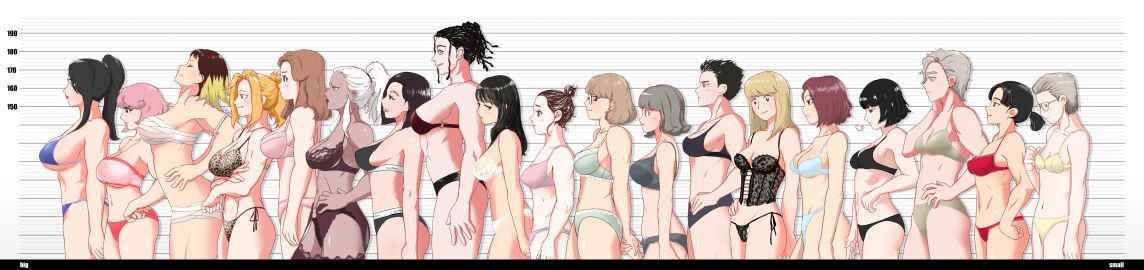 6+girls asian asian_female baek_sung-eum baek_sung-in bang_jung-eum bikini bra breast_chart breast_comparison breast_size_lineup breasts bust_chart cha_so-wul character_request chart dark-skinned_female dark_skin female female_only fight_class_3 garter_belt glasses hong_sung-ah huge_breasts hwang_ga-hee jung_bo-mi kang_yuri kim_hyang-ji kim_hye-ri kwon_tae-young large_breasts lee_ja-kyung lee_ji-eun lee_sung-hee lim_chae-sook maria_dacascos medium_breasts panties sung_sa-rang sunny_jaa take_your_pick underwear underwear_only vagaboo variant_set wide_image yeo_eun-sol