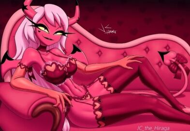 1girls 2025 armwear artist_name artist_request artist_signature big_breasts black_lips breasts cartoon couch demon demon_girl demon_tail elbow_gloves eyelashes female female_only garter_straps gloves heart_lingerie heart_tattoo helluva_boss horn horns huge_breasts instagram_link legwear lingerie lingerie_only looking_at_viewer opera_gloves pink_body pink_skin seductive sofa solo succubus tail tattoo_on_face unknown_artist valentine's_day verosika_mayday_(helluva_boss) white_hair wings yellow_eyes