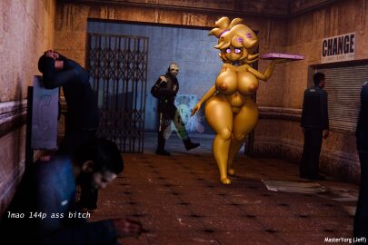 1girls 3d 5boys alternate_version_available areolae barefoot big_breasts breasts cally3d chica_(cally3d) chica_(fnaf) chiku chiku_(cryptia) clazzey completely_nude cryptiacurves fazclaire's_nightclub female five_nights_at_freddy's fredina's_nightclub full_body holding holding_pizza_box male masteryorg0 naked naked_female nipples nude nude_female pizza_box pussy