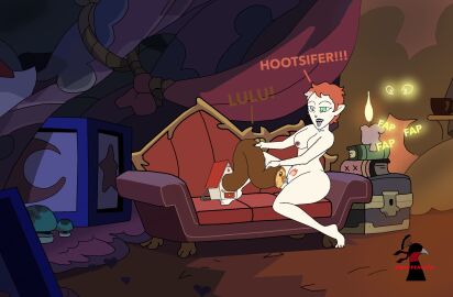 artist_logo artist_name ass background big_ass big_breasts big_butt blind_peacock_draws blind_peacock_draws_(artist) block breasts candle couch couch_girl couch_sex couch_sitting demon demon_tube different_eye_color disney disney_channel drooling eating_pussy english_dialogue eyes fapping female forcing glowing_eyes grabbing grabbing_head happy happy_female happy_sex hetero heterochromia hooty_(the_owl_house) jacking_off licking licking_pussy lilith_clawthorne looking_pleasured magic magic_user male male/female mushroom orange_hair orange_text pointy_ears pussy pussy_juice pussy_juice_drip red_text rope sad saliva saliva_drip saliva_string saliva_trail saying_name short_hair short_orange_hair sitting spying spying_on talking the_collector_(the_owl_house) the_owl_house the_owl_house_(finale) tongue tongue_out treasure_chest watching watching_from_afar watching_masturbation watching_sex what white_skin witch witch_(the_owl_house)