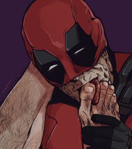 2boys bara black_gloves bodysuit bonjourdraws couple deadpool deadpool_&_wolverine_(2024) feet gay gloves hairy leg_hair leg_on_another's_shoulder licking licking_foot logan_(x-men) male male_focus male_only marvel marvel_comics mask mask_lift mature_male multiple_boys multiple_males muscular muscular_male pov pov_legs red_mask simple_background smile solo_focus spandex superhero_costume toes tongue tongue_out two-tone_bodysuit wade_wilson wolverine_(x-men) x-men yaoi