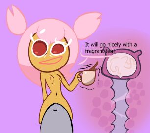 1boy 1girls anon breasts bunibelol cherry_blossom_cookie coffee coffee_mug cookie_run cum cum_in_pussy cum_inside female male mug pink_hair pussy sex small_breasts tagme text vaginal_penetration x-ray
