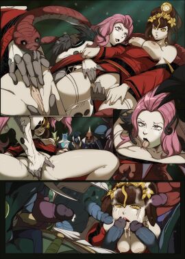 1animal 2girls 5boys absurd_res alternate_version_available belphegor_(megami_tensei) big_breasts bisexual bisexual_female breasts breasts_out brown_hair chernobog corruption cum cum_on_face cumming_in_mouth cumming_on_face cunnilingus demon demon_girl facial female female_focus fingering fingers_in_pussy fuu-ki_(megami_tensei) gangbang gold_eyes grey_eyes hair_ornament hi_res kin-ki_(megami_tensei) large_breasts lilith_(megami_tensei) male megami_tensei monster_cock multiple_boys multiple_females multiple_girls multiple_males nuwa_(megami_tensei) oni oni_(megami_tensei) penis pink_hair pinkseito pussy ruined_makeup shin_megami_tensei shin_megami_tensei_v shin_megami_tensei_v:_vengeance snake take-minakata_(megami_tensei) textless_version yellow_eyes